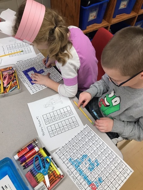 coloring a mystery picture with numbers